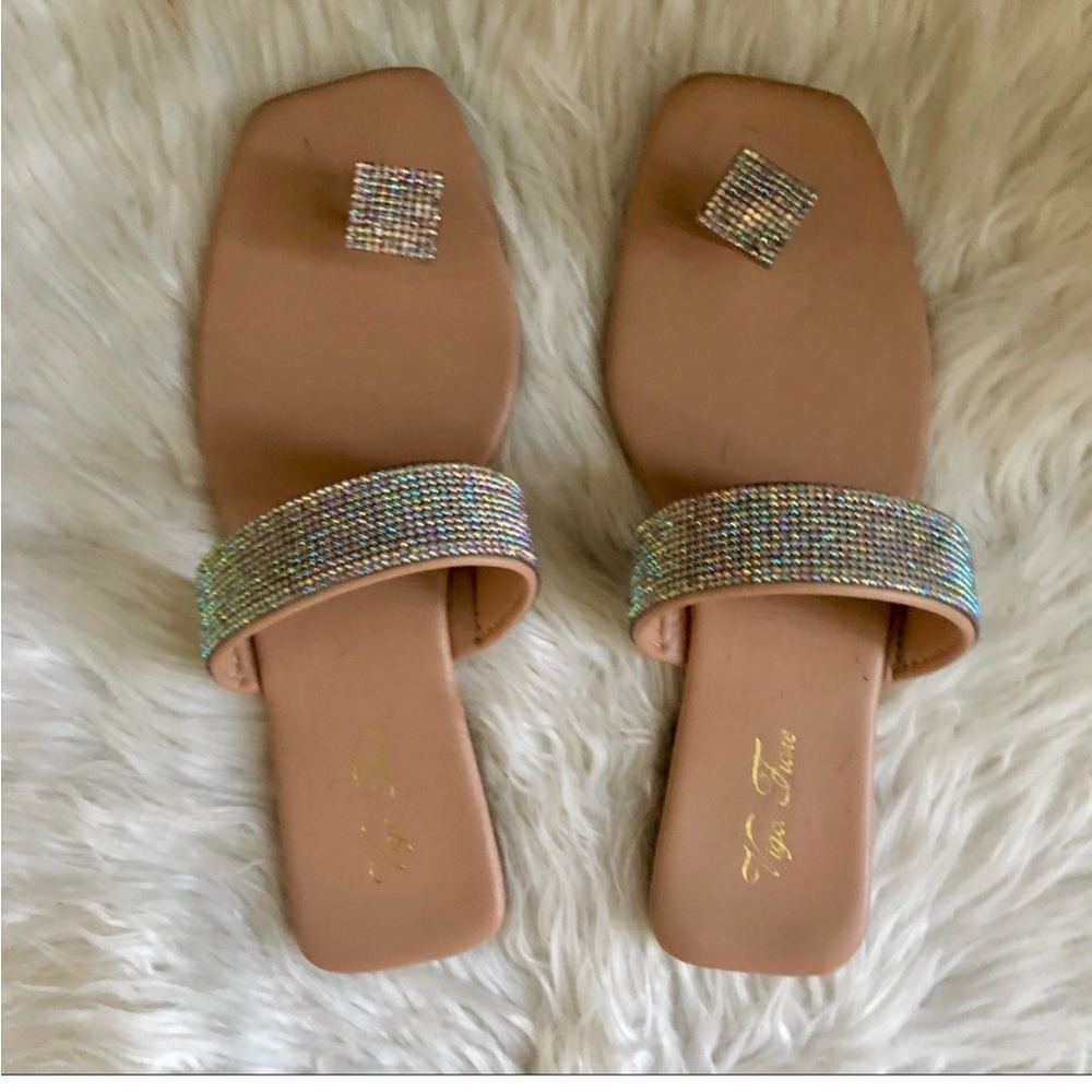 Rhinestone sandals size 9